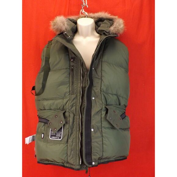 PAJAR CANADA GREEN NYLON COYOTE FUR HOODIE WINTER JAMES GOOSE DOWN JACKET XXL - Picture 6 of 9